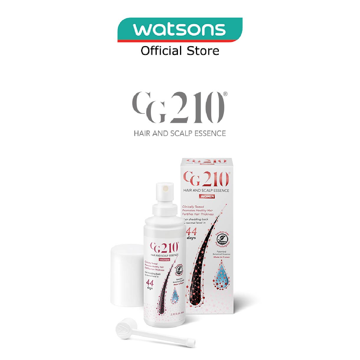 CG210 Hair And Scalp For Women (100% Natural Hair Loss Treatment + Suitable For Alopecia + Falling / Balding Hair + Receding Hairline & Hair Loss + Resulting In Thicker & Darker Hair) 80Ml
