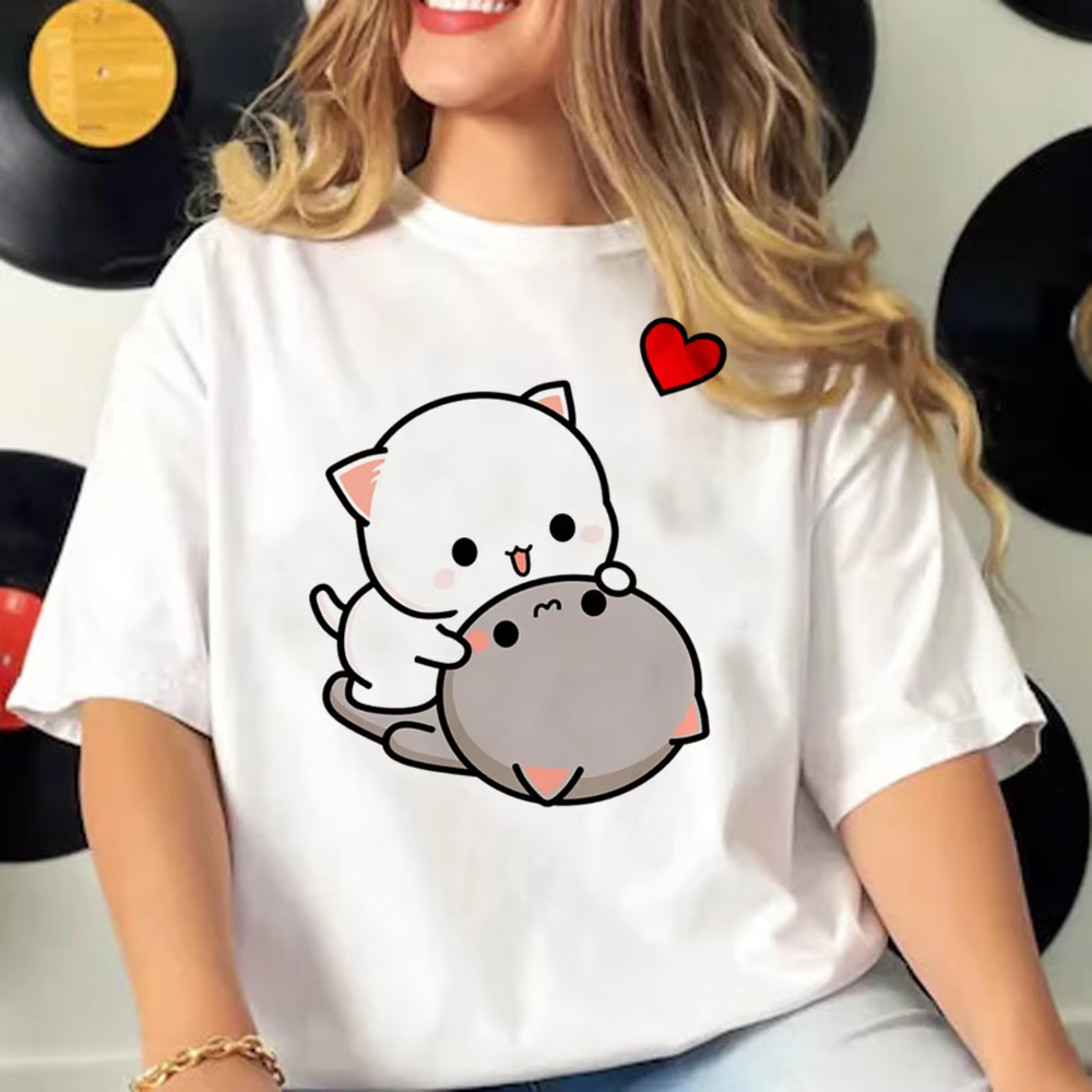 Bubu Dudu tshirt women patterned active wear funny Tee female Japanese clothing