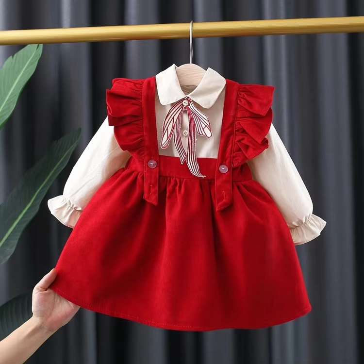 Spring newborn baby girl clothes infant 1 year birthday sets for girl baby clothing outfit sets infant shirt strap skirt suit
